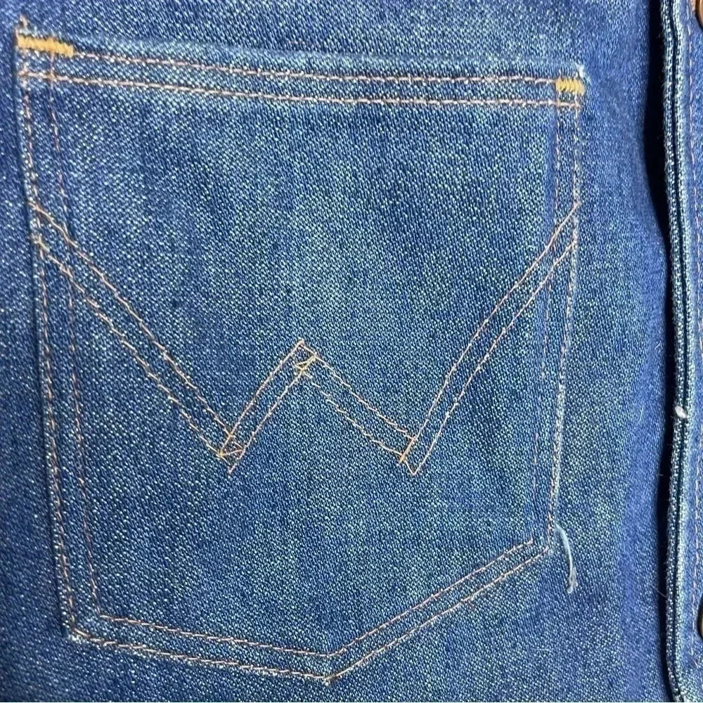 Wrangler Vintage Shearling Lined Denim Vest 1970's Size Large - Picture 5 of 7